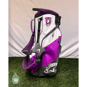 Gently Used Callaway CHEV 7-Way Golf Cart Stand Bag Purple w/ Rainhood