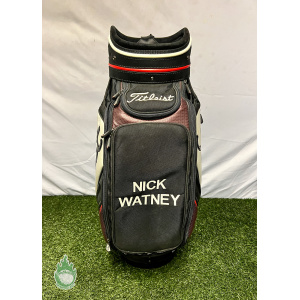 Used Titleist 6-Way Staff Golf Bag Black Nick Watney Tour Pro Embroidered
