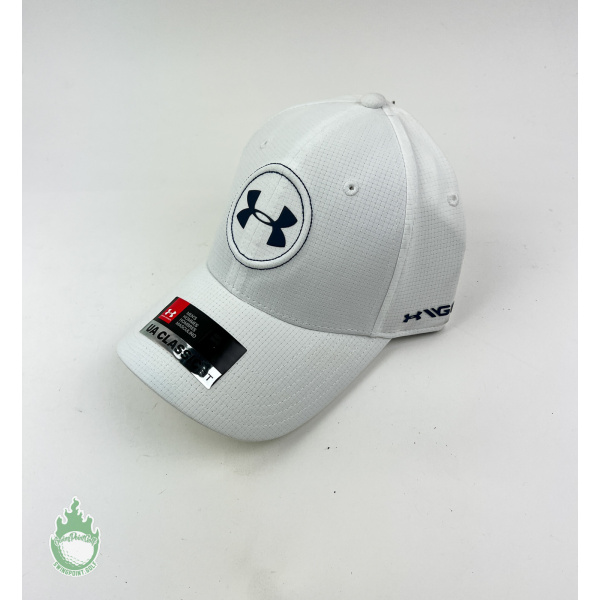 New w/ Tags Under Armour Men's M/L Fitted Golf Hat White UPF 30