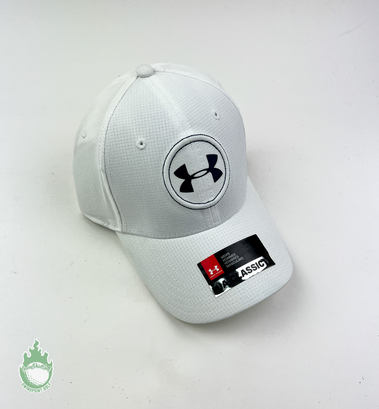 New w/ Tags Under Armour Men's M/L Fitted Golf Hat White UPF 30 Breathable  · SwingPoint Golf®