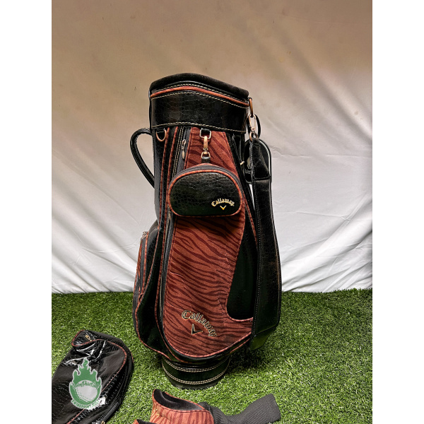 Vintage Callaway Brown Zebra Golf Bag w/ Accessory Pouch