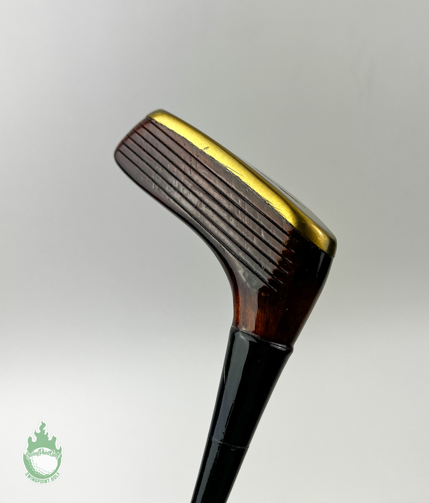 Pre-Owned LEFT Handed Stan Thompson Wood and Brass Putter Steel Golf ...