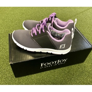 New FootJoy enJoy Women's Spikeless Golf Shoe Size 5.5M Charcoal/Violet