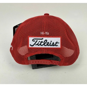 Titleist Pro V1 Hi-Ya Tour Issued Hat Red Mesh SnapBack White Embroidery