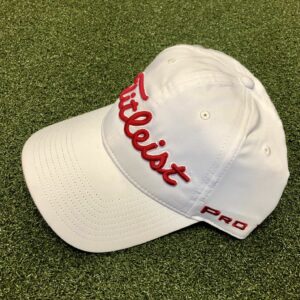 2019 Titleist Tour Performance Adjustable Hat Golf White w/ Red Lettering