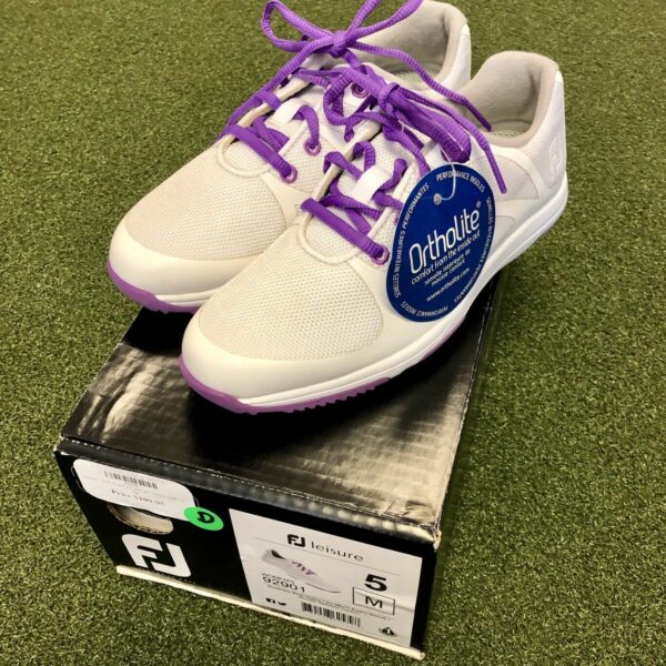 Brand New FootJoy Leisure Women's Spikeless Golf Shoe Size 5M White/Purple