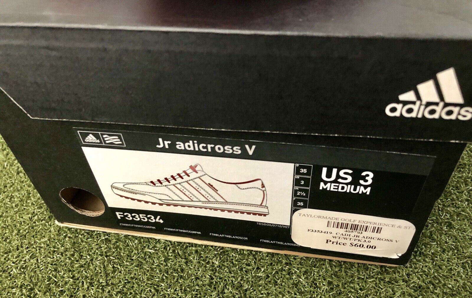 Brand New Adidas JR adicross V Junior's Spikeless Golf Shoe Size 3M ...