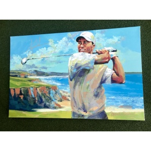 Very-Rare-Malcom-Farley-Young-Tiger-Woods-Signed-Oil-Painting-Pebble-Beach-192669233487
