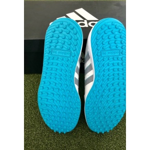 Adidas JR adicross V Junior's Spikeless Golf Shoe Size 2.5M White/Gray/Blue