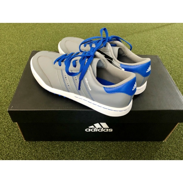 Adidas V Junior's Spikeless Golf Shoe Size 3.5M Gray/Gray/Blue · SwingPoint Golf®