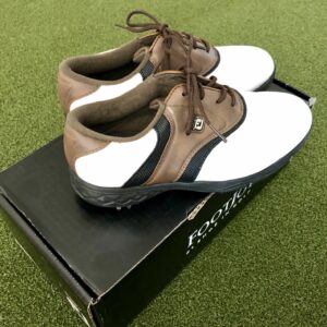 New FootJoy Junior Golf Shoes Size 5M Brown/Black/White
