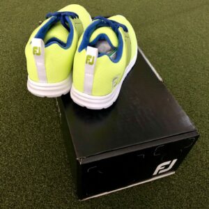 New FootJoy Junior Spikeless Golf Shoe Size 4M Lime/Blue